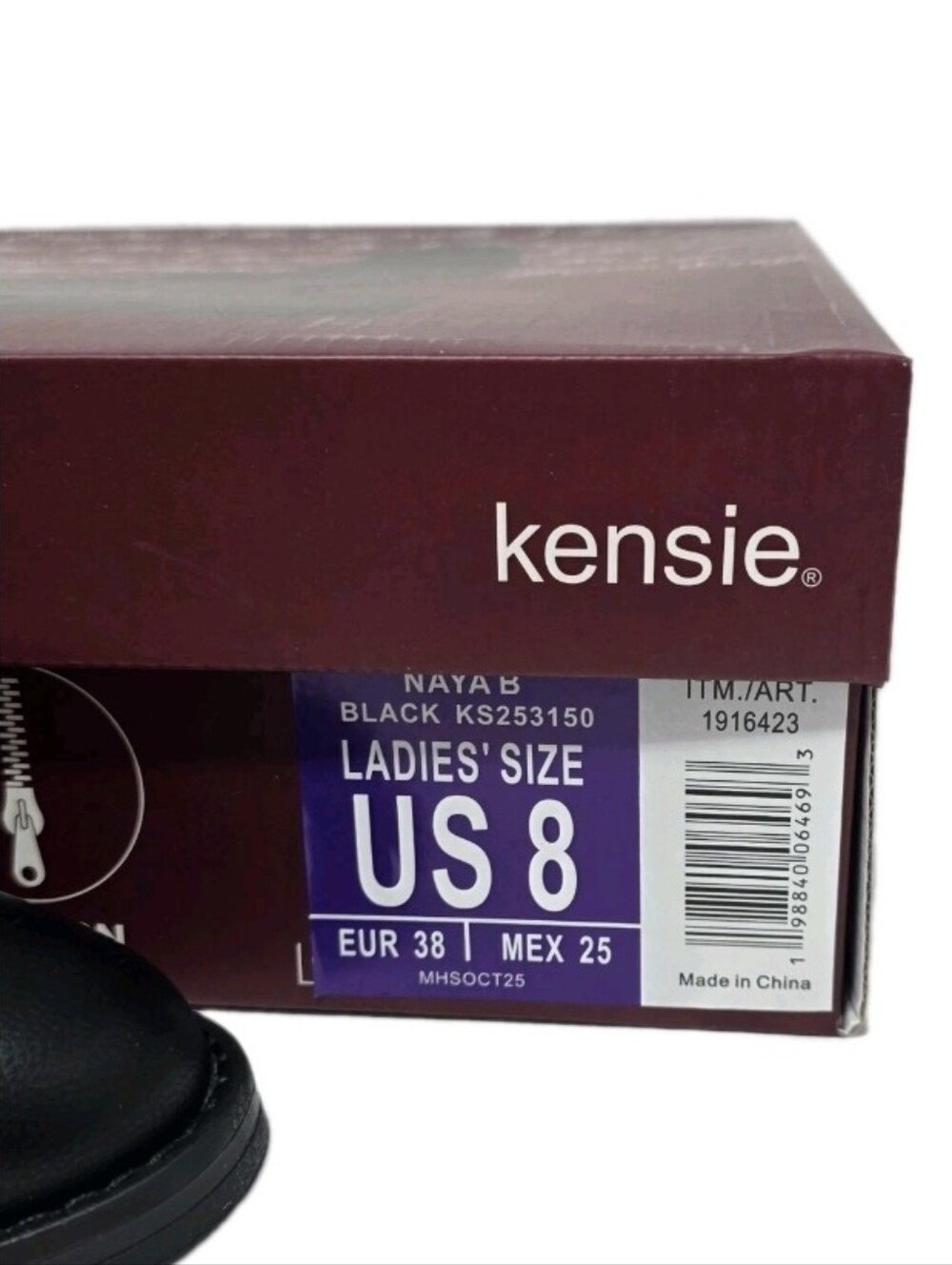 Kensie Naya Women's Tall Block Heel Boots Black Easy-on CHOOSE SIZE - Picture 12 of 13